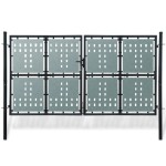 vidaXL Poartă de gard cu o ușă, negru, 300x250 cm vidaXL Poartă de gard cu o ușă, negru, 300x250 cm