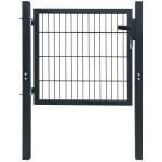 vidaXL Poartă pentru gard 2D (simplă), gri antracit, 106x130 cm vidaXL Poartă pentru gard 2D (simplă), gri antracit, 106x130 cm