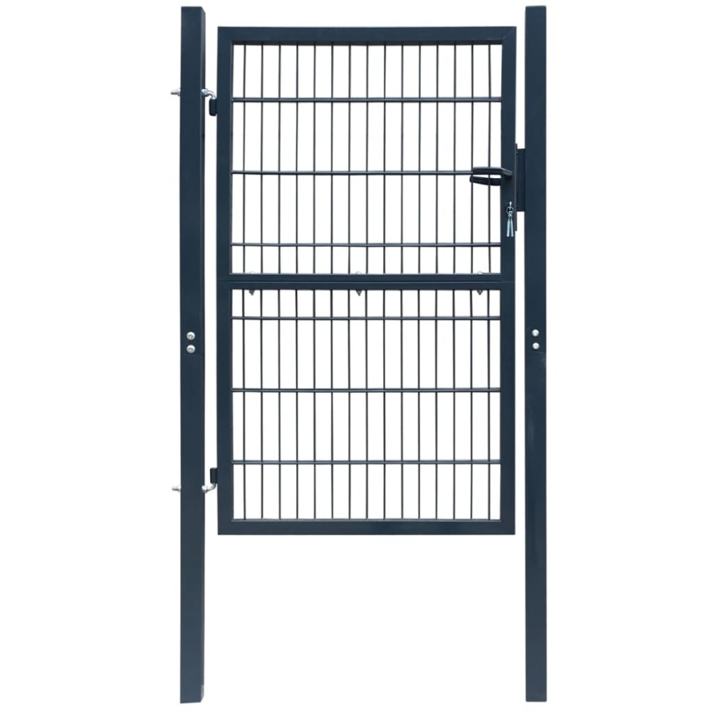 vidaXL Poartă pentru gard 2D (simplă), gri antracit, 106x190 cm