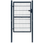 vidaXL Poartă pentru gard 2D (simplă), gri antracit, 106x210 cm