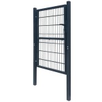 vidaXL Poartă pentru gard 2D (simplă), gri antracit, 106x210 cm