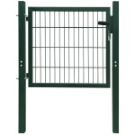 vidaXL Poartă pentru gard 2D (simplă), verde, 106x130 cm vidaXL Poartă pentru gard 2D (simplă), verde, 106x130 cm