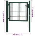 vidaXL Poartă pentru gard 2D (simplă), verde, 106x130 cm vidaXL Poartă pentru gard 2D (simplă), verde, 106x130 cm