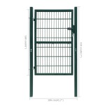 vidaXL Poartă pentru gard 2D (simplă), verde, 106x210 cm