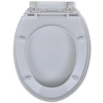vidaXL Capac WC cu închidere silențioasă, alb, oval
