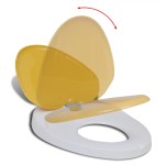 vidaXL Capac WC cu închidere silențioasă, alb & galben, adulți/copii vidaXL Capac WC cu închidere silențioasă, alb & galben, adulți/copii