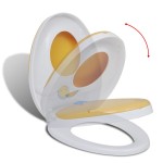 vidaXL Capac WC cu închidere silențioasă, alb & galben, adulți/copii vidaXL Capac WC cu închidere silențioasă, alb & galben, adulți/copii