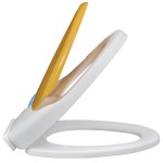 vidaXL Capac WC cu închidere silențioasă, alb & galben, adulți/copii vidaXL Capac WC cu închidere silențioasă, alb & galben, adulți/copii