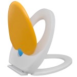 vidaXL Capac WC cu închidere silențioasă, alb & galben, adulți/copii vidaXL Capac WC cu închidere silențioasă, alb & galben, adulți/copii