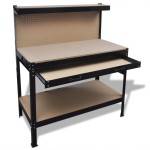 Banc de lucru cu placă cu cârlige și sertar Banc de lucru cu placă cu cârlige și sertar