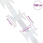 vidaXL Sârmă ghimpată BTO-22, 100 m, oțel vidaXL Sârmă ghimpată BTO-22, 100 m, oțel