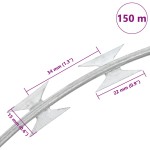 vidaXL Sârmă ghimpată BTO-22 Concertina, oțel galvanizat, 150 m vidaXL Sârmă ghimpată BTO-22 Concertina, oțel galvanizat, 150 m