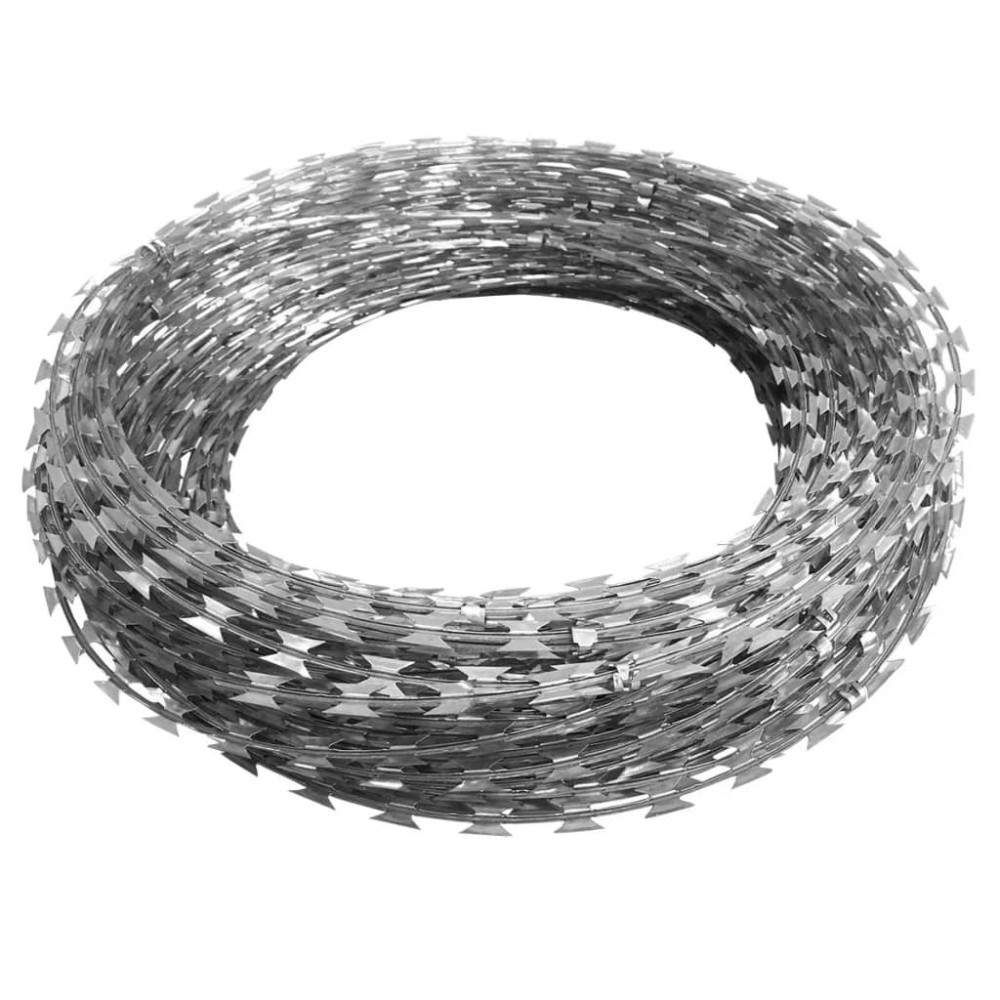 vidaXL Sârmă ghimpată BTO-22 Concertina cu lame, 60 m, oțel galvanizat