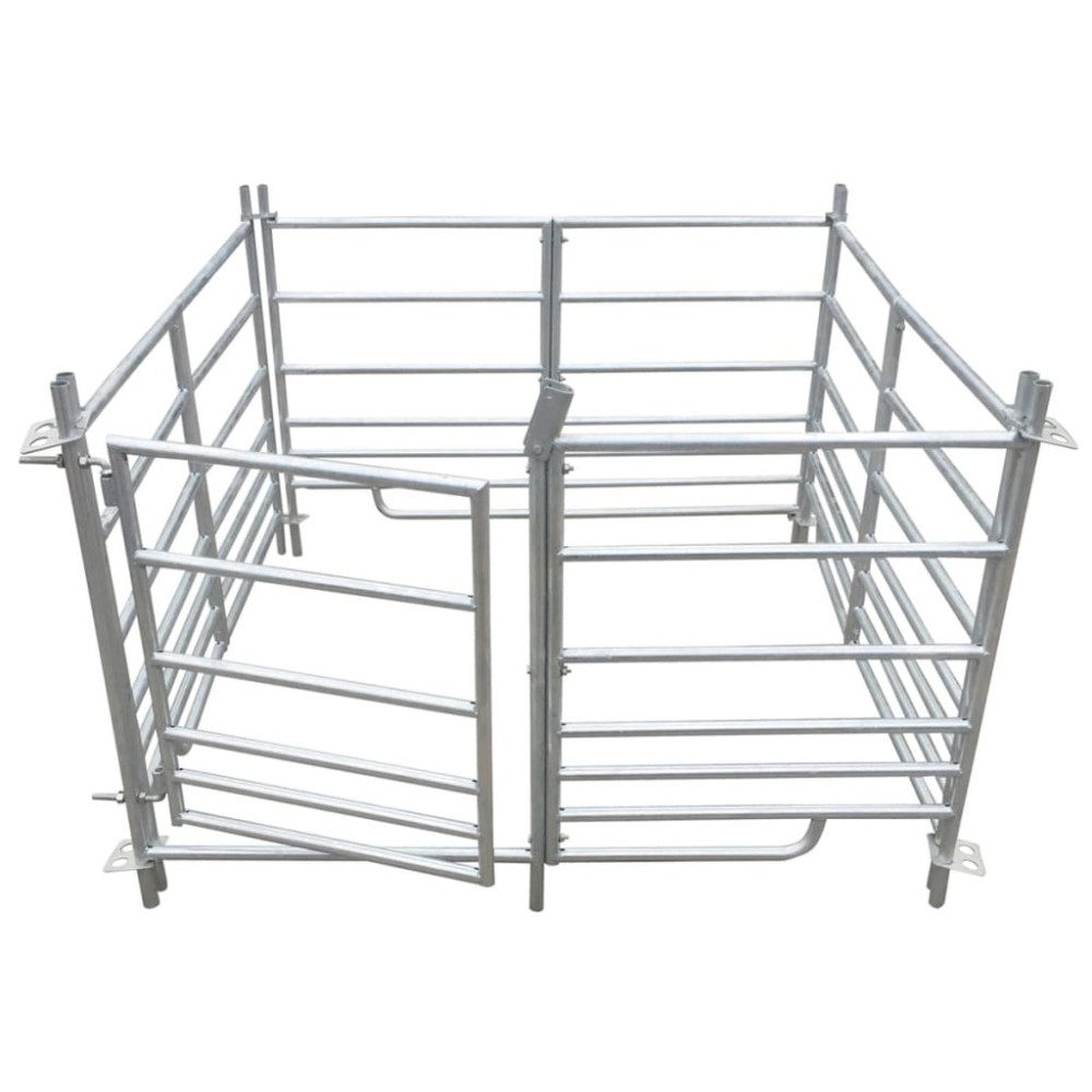 vidaXL Țarc pentru oi cu 4 panouri, oțel galvanizat, 137 x 137 x 92 cm