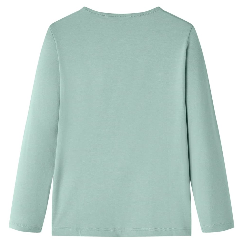 Tricou copii cu mâneci lungi verde mentă mediu 116