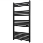 Radiator port-prosop încălzire centrală baie drept, negru, 600x1160 mm Radiator port-prosop încălzire centrală baie drept, negru, 600x1160 mm
