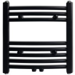 Radiator port-prosop încălzire centrală baie, curbat, negru 480x480 mm Radiator port-prosop încălzire centrală baie, curbat, negru 480x480 mm