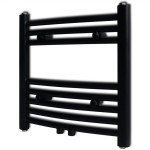 Radiator port-prosop încălzire centrală baie, curbat, negru 480x480 mm Radiator port-prosop încălzire centrală baie, curbat, negru 480x480 mm