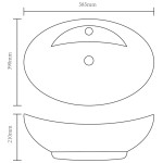 Chiuvetă baie, orificiu robinet/preaplin, negru, ceramică, oval Chiuvetă baie, orificiu robinet/preaplin, negru, ceramică, oval