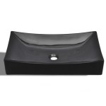 Chiuveta ceramică pentru baie, dreptunghiulară, negru Chiuveta ceramică pentru baie, dreptunghiulară, negru