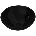 Chiuvetă ceramică pentru baie, rotundă, neagră Chiuvetă ceramică pentru baie, rotundă, neagră