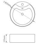 Chiuvetă de baie din ceramică, orificiu robinet/preaplin, rotund, alb Chiuvetă de baie din ceramică, orificiu robinet/preaplin, rotund, alb