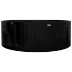 Bazin chiuvetă ceramică baie cu gaură robinet/preaplin, rotund, negru Bazin chiuvetă ceramică baie cu gaură robinet/preaplin, rotund, negru