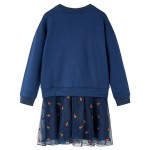 Rochie cu mâneci lungi pentru copii, bleumarin, 92