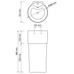 Chiuvetă baie cu suport, orificiu robinet/preaplin,rotund,ceramică,alb Chiuvetă baie cu suport, orificiu robinet/preaplin,rotund,ceramică,alb