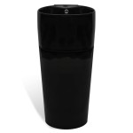 Chiuvetă baie suport, orificiu robinet/preaplin,rotund,ceramică,negru Chiuvetă baie suport, orificiu robinet/preaplin,rotund,ceramică,negru