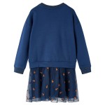 Rochie pentru copii cu mâneci lungi, bleumarin, 128