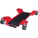 vidaXL Platformă de transport motocicletă cu șasiu central rulant roșu vidaXL Platformă de transport motocicletă cu șasiu central rulant roșu