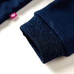 Rochie cu mâneci lungi pentru copii, bleumarin, 140