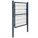 vidaXL Poartă de gard, antracit, 106x248 cm, oțel vidaXL Poartă de gard, antracit, 106x248 cm, oțel