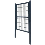 vidaXL Poartă de gard, antracit, 106x248 cm, oțel vidaXL Poartă de gard, antracit, 106x248 cm, oțel