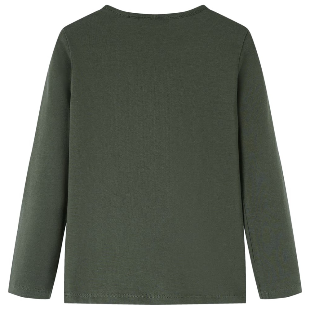 Tricou cu mâneci lungi pentru copii, kaki, 140