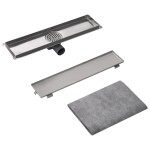 vidaXL Rigolă duș liniară, model linie, oțel inoxidabil, 530 x 140 mm vidaXL Rigolă duș liniară, model linie, oțel inoxidabil, 530 x 140 mm