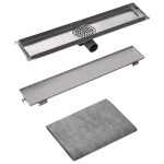 vidaXL Rigolă duș liniară, model linie, oțel inoxidabil, 630 x 140 mm vidaXL Rigolă duș liniară, model linie, oțel inoxidabil, 630 x 140 mm