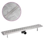 vidaXL Rigolă duș liniară din oțel inoxidabil, model linie, 830x140 mm vidaXL Rigolă duș liniară din oțel inoxidabil, model linie, 830x140 mm