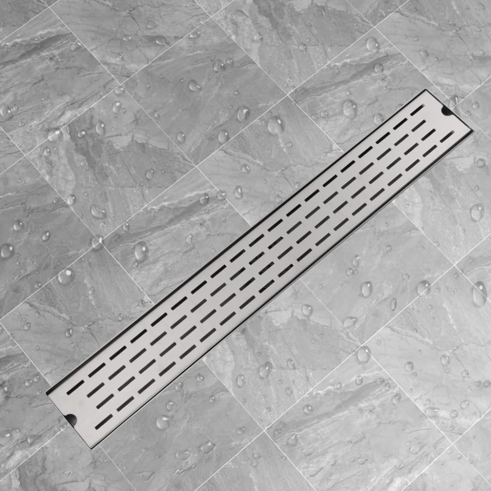 vidaXL Rigolă duș liniară din oțel inoxidabil, model linie, 830x140 mm