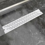 vidaXL Rigolă duș liniară, model ondulat, oțel inoxidabil, 630x140 mm vidaXL Rigolă duș liniară, model ondulat, oțel inoxidabil, 630x140 mm