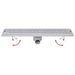 vidaXL Rigolă duș liniară, model ondulat, oțel inoxidabil, 630x140 mm vidaXL Rigolă duș liniară, model ondulat, oțel inoxidabil, 630x140 mm