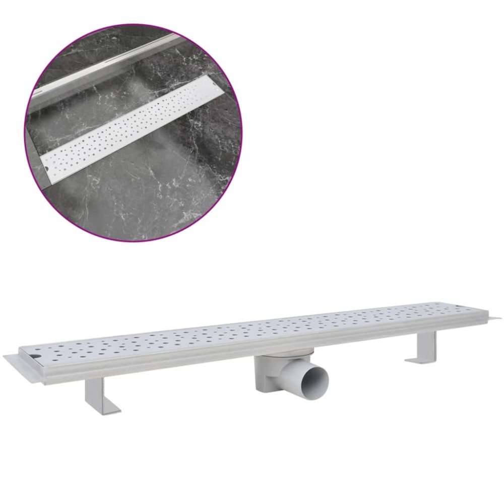 vidaXL Rigolă duș liniară, model bule, oțel inoxidabil, 730 x 140 mm