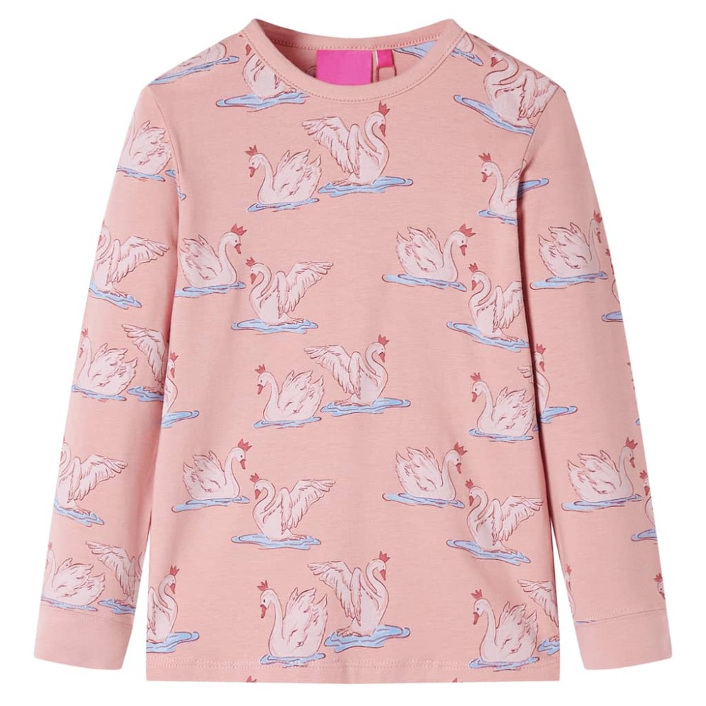 Pijamale pentru copii cu mâneci lungi roz deschis 128