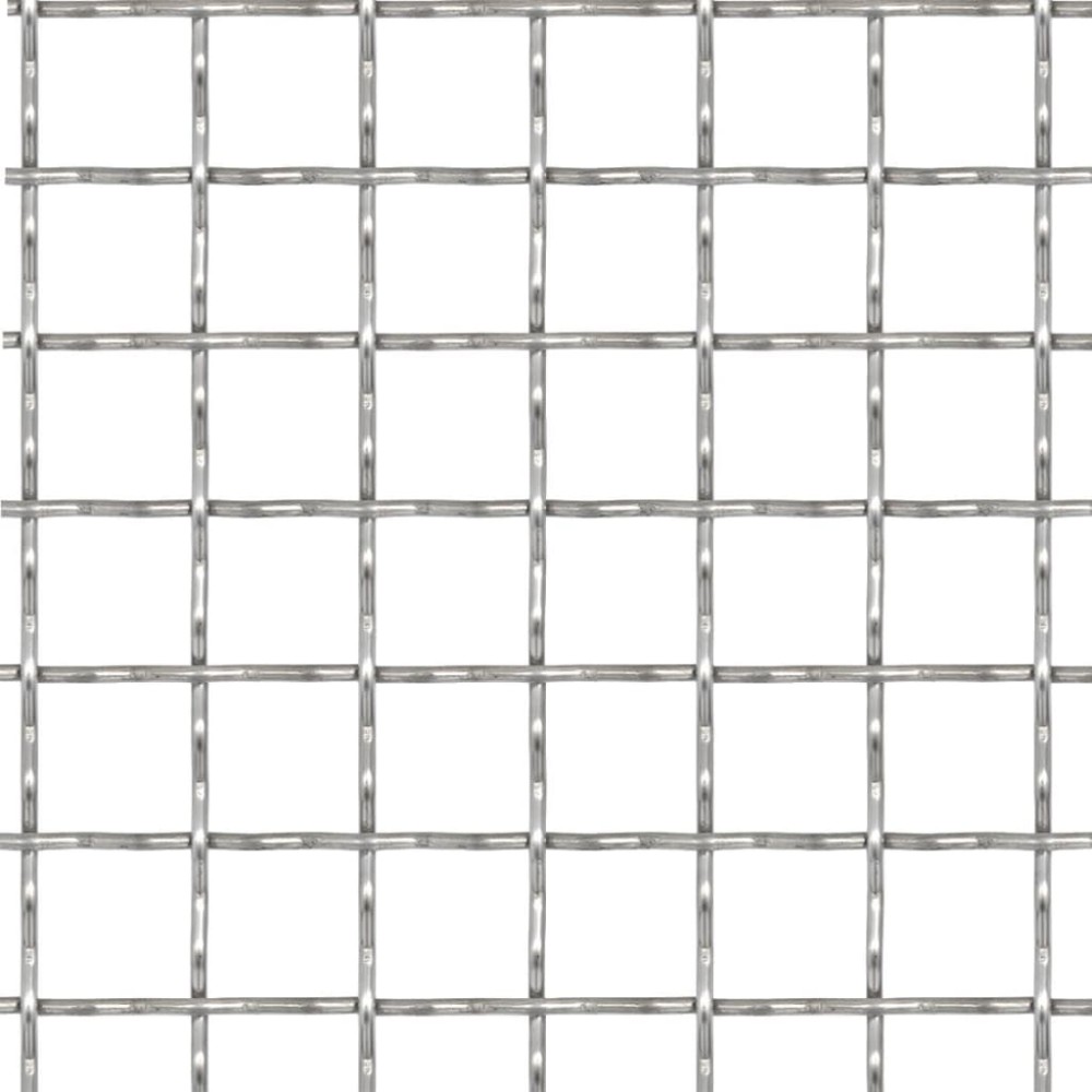 vidaXL Gard sârmă sertizată, 50x50 cm, 21x21x2,5 mm, oțel inoxidabil