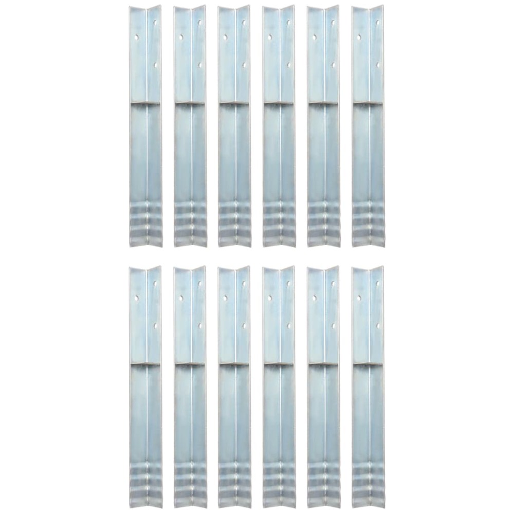 vidaXL Ancore de sol în formă de L, 12 buc, oțel galvanizat, 5x5x50 cm