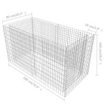 vidaXL Strat înălțat gabion, argintiu, 180 x 90 x 100 cm, oțel