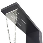 vidaXL Sistem panel de duș din aluminiu, negru mat vidaXL Sistem panel de duș din aluminiu, negru mat