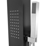 vidaXL Sistem panel de duș din aluminiu, negru mat vidaXL Sistem panel de duș din aluminiu, negru mat
