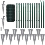 vidaXL Euro gard, verde, 25 x 0,8 m, oțel vidaXL Euro gard, verde, 25 x 0,8 m, oțel